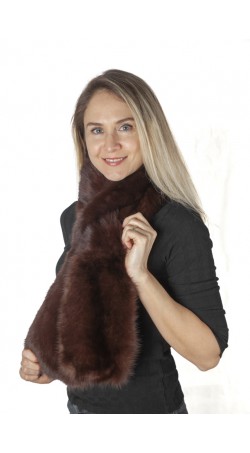 Dark brown sable fur scarf - fur on both sides